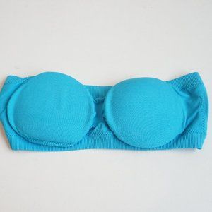 Blue Padded Bandeau Bra